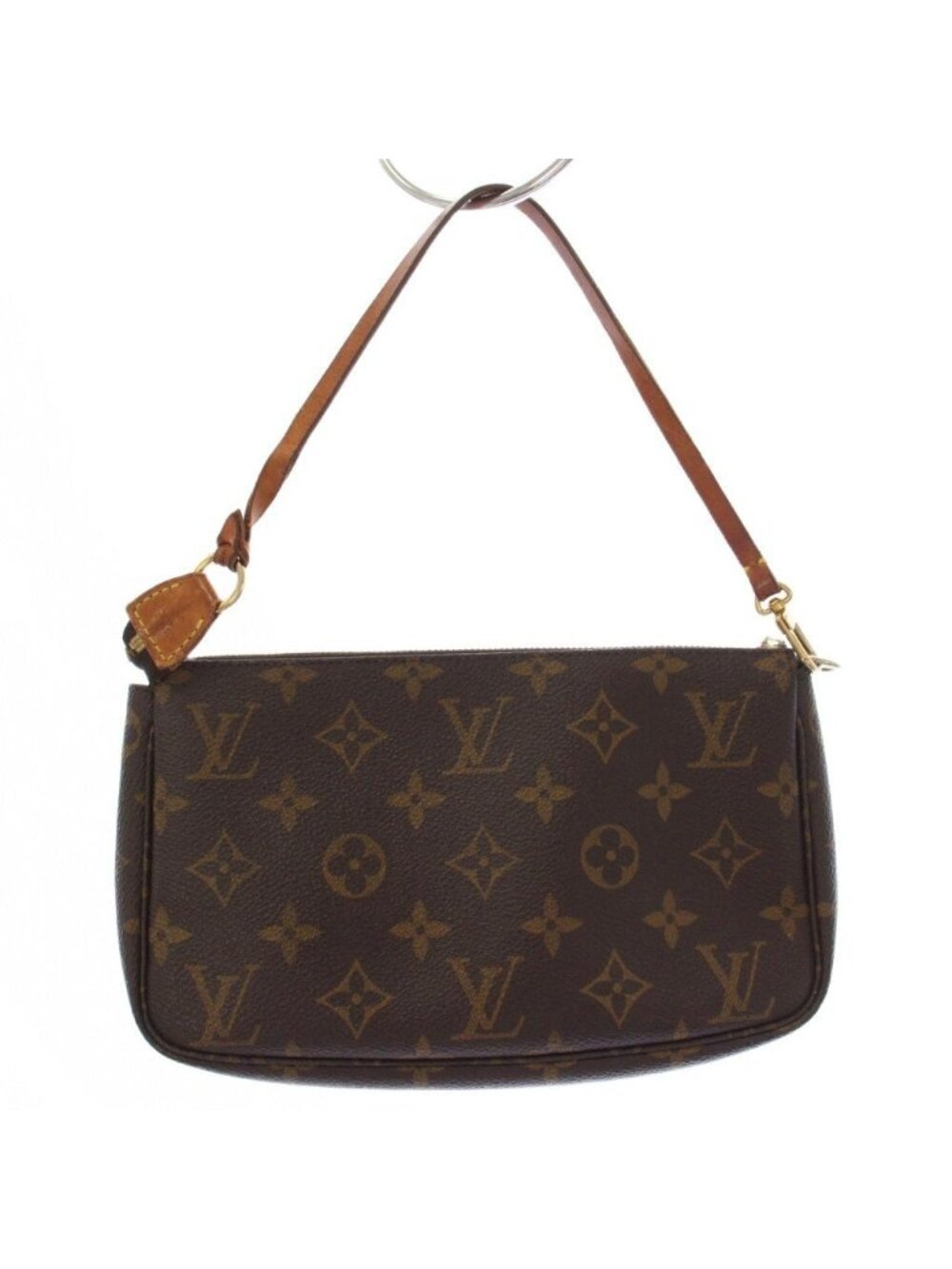 Louis Vuitton Pochette Soir Monogram Pouch Handbag Brown